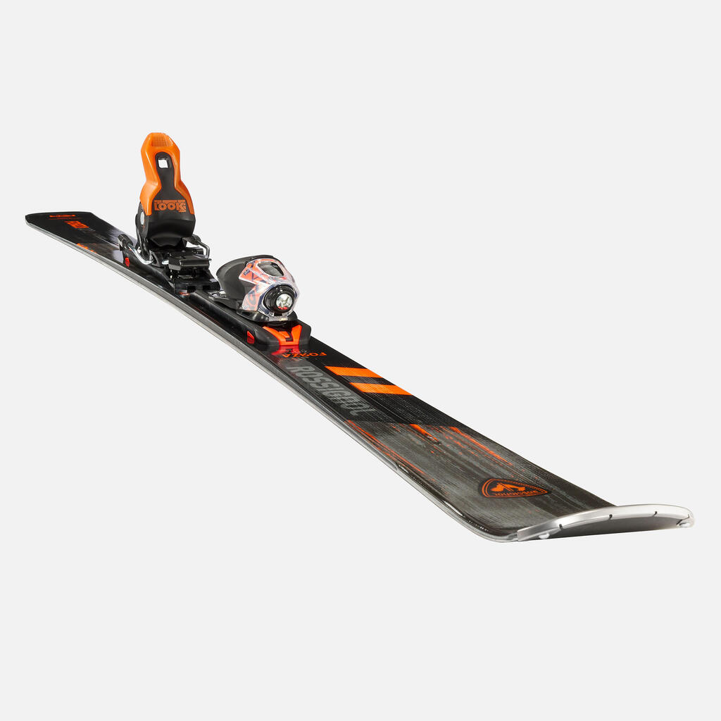 MEN'S DOWNHILL SKI WITH BINDINGS -ROSSIGNOL FORZA 128 40° - BLACK ORANGE